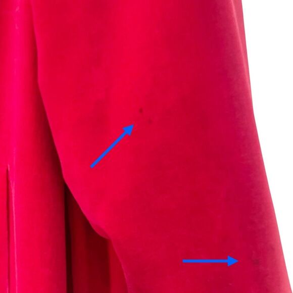Vintage 1950s Red Velvet Long Evening Swing Coat Size Medium Rockabilly Festive - Picture 14 of 16